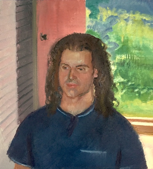 Portrait Of Aaron In Summer  24&quot; x 24&quot;  Oil On Linen