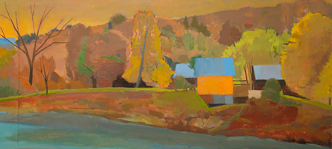 Celia Reisman, White River, oil on canvas, 10 x 22 inches