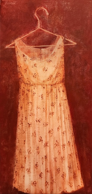 James Stewart, Wife's Dress 31&quot; x 14&quot;  Oil On Canvas