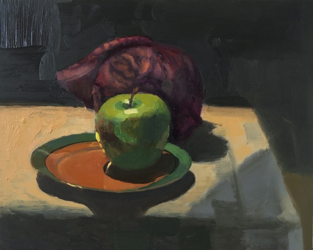 Apple And Red Cabbage  8&quot; x 10&quot;  Oil On Panel