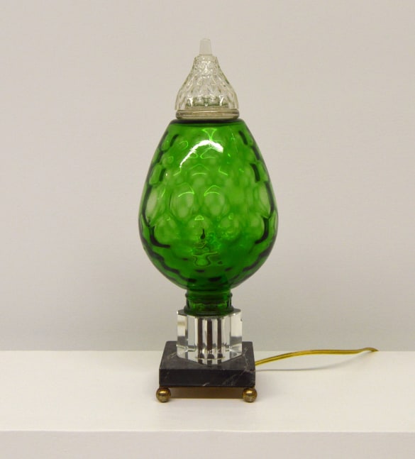 Alden Cole, Esmerelda (Lamp)  13&quot; x 7&quot; x 7&quot;   Found Object Assemblage, Flickering Lightbulb