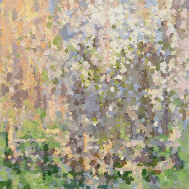 Magnolia And Vegetable Garden  30&quot; x 30&quot;  Oil On Canvas