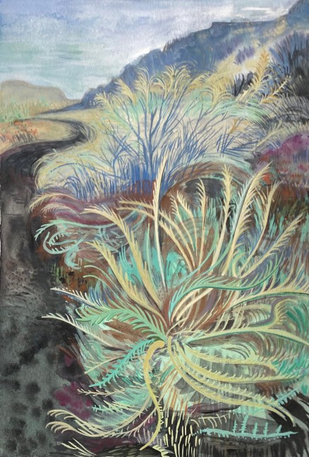 To the Mountains  16&quot; x 12&quot;  Gouache On Paper