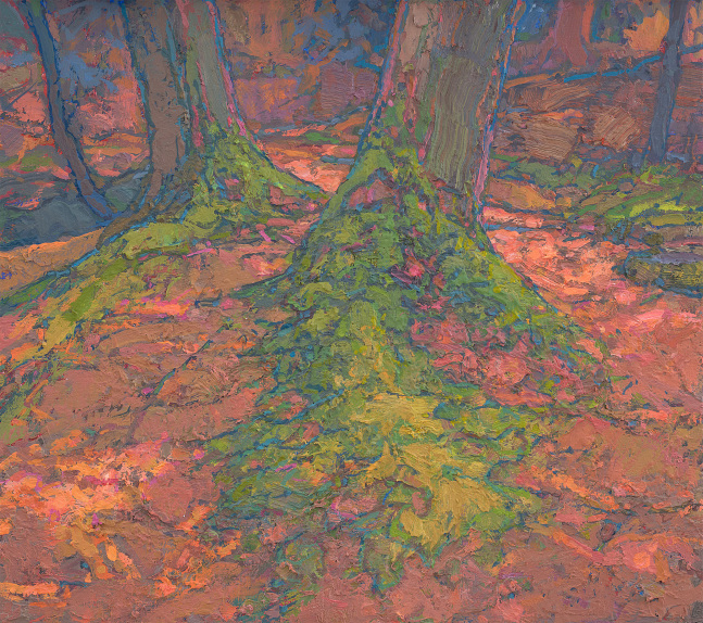 Mossy Roots III  8&quot; x 10&quot;  Oil On Wood Panel
