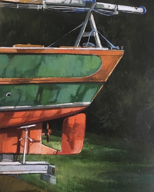 Boat  22&quot; x 15&quot;  Oil On Panel
