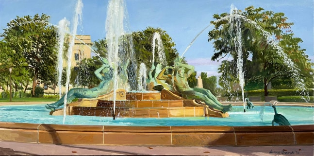 Logan Circle  18" x 36"  Oil On Canvas