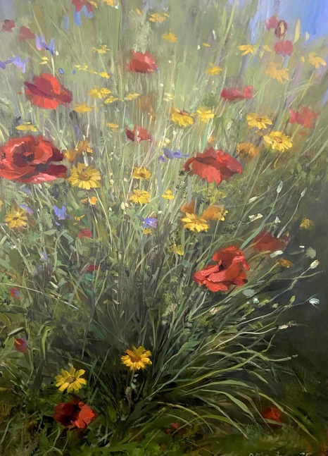Poppies II  16&quot; x 12&quot;  Oil On Wood