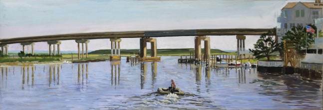 Dock Builders (study)” 7.5” x 22”, gouache