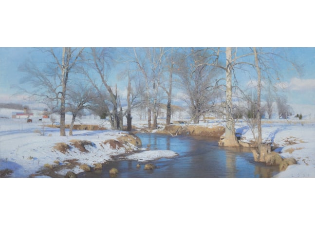 Bend In The Creek  26.25&quot; x 63&quot;  Oil On Canvas