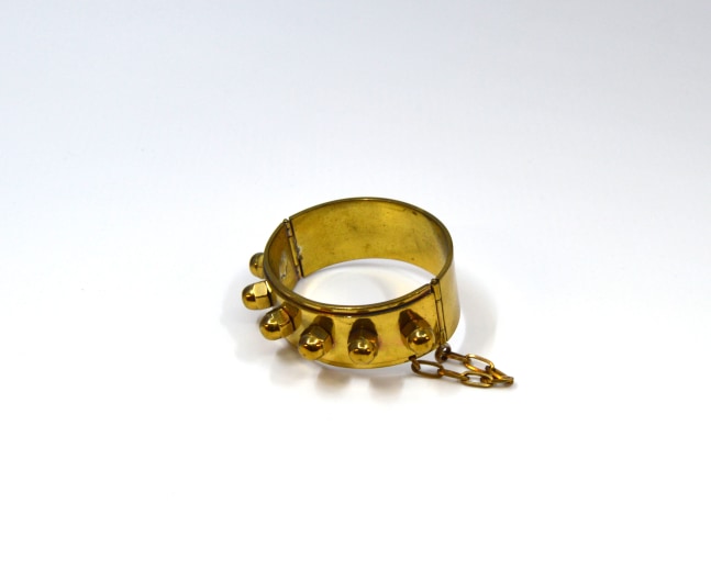 Amanda Kaiserman, Prisoniere Cuff  one size  Brass Hardware (Acorn Nuts) All Hand Constructed In France