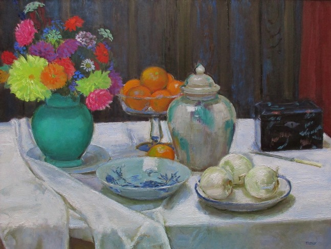 White Onions And Ginger Jar  24&quot; x 32&quot;  Oil On Panel