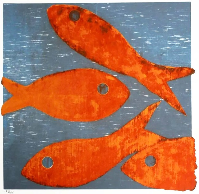 Donald Sultan, Untitled (Goldfish)From Visual Poetics, 1998, Serigraph on paper, 22 x 17 inches, edition 175 of 395