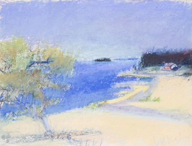 Wolf Kahn, Looking Southwest on Deer Isle, 1967, Pastel on paper, 9 x 12 inches, Wolf Kahn Pastels for sale, Wolf Kahn Landscape, Wolf Kahn Pastels