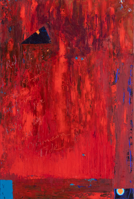 Ron Burkhardt, Crimson Tide, 2022, Mixed media on canvas, 40 x 30 inches, notism art works