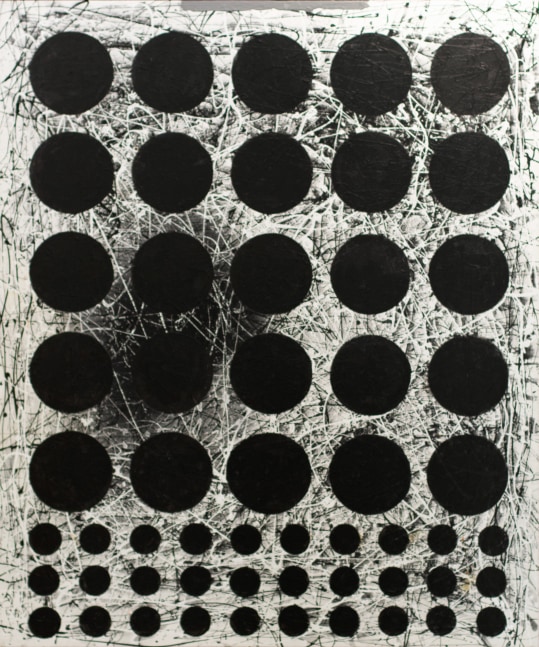 J. Steven Manolis, Black &amp; White (Graphic) 2020, 72 x 60 inches, Acrylic and Latex Enamel on Canvas, geometric abstract art, Abstract Expressionism art for sale at Manolis Projects Art Gallery, Miami, Fl