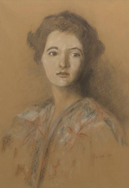 Edmund C. Tarbell, My 3 Granddaughters Portrait, 1937, Pastel, 25 x 16 inches