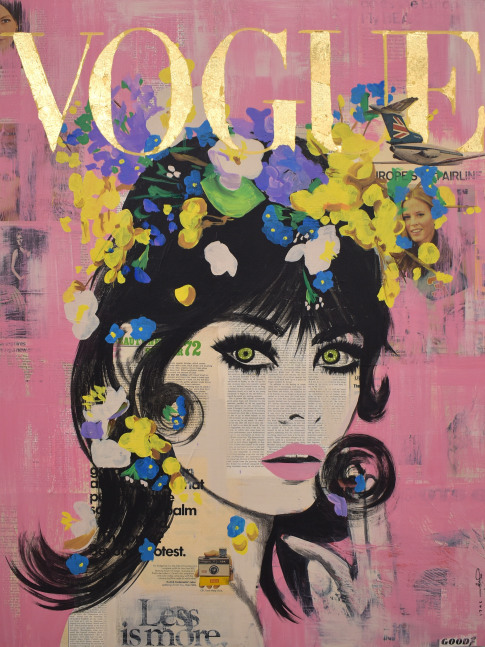 Jojo Anavim, A New Kind of Royal (Jean), 2021, Acrylic, collage, gold leaf and diamond dust on canvas, 40 x 30 inches
