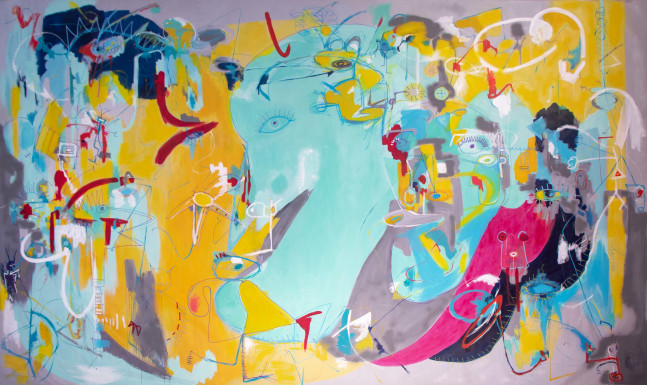 Fernanda Lavera,  Mural La Mascara, 2014, Acrylic on canvas,  Graffiti and Street Art for Sale at Manolis Projects Art Gallery, Miami. FL