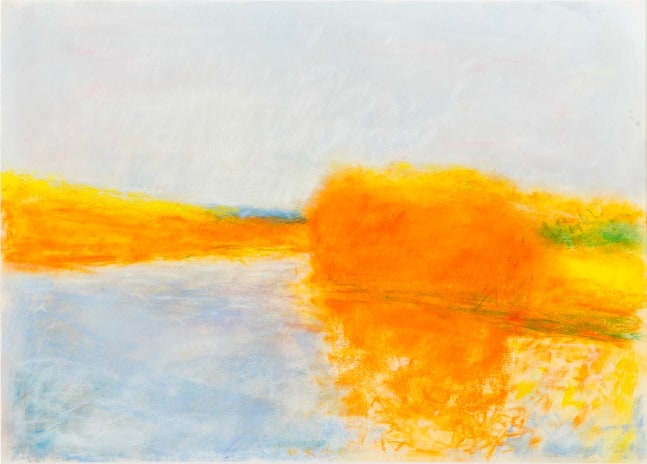 Wolf Kahn, Spring Morning on the Connecticut River, c. 1990, Pastel on paper, 32 x 20 inches