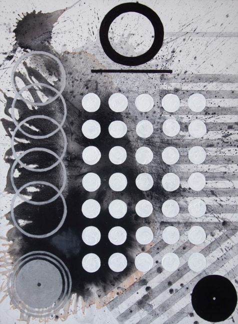 J. Steven Manolis' Black and white abstract wall art, &quot;Black and White ’22 III,&quot; 2022, Acrylic on canvas, 40 x 30 inches, available for sale at manolis projects gallery, Miami, Florida