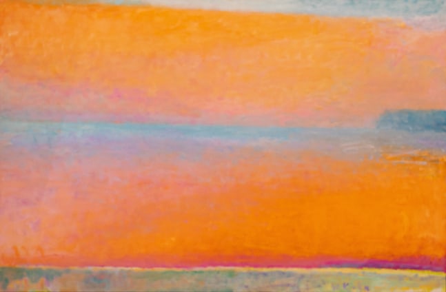 Wolf Kahn, Blue Horizon (Lacran), 1997, oil on canvas, 43 x 66 inches