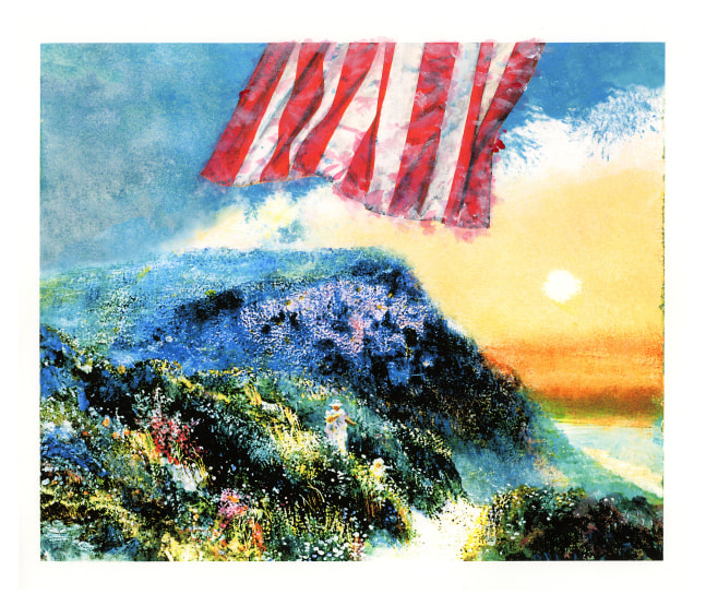 MANOLIS PROJECTS, MORTON KAISH, ABSTRACT EXPRESSIONISM, AMERICAN FLAG, 4TH OF JULY