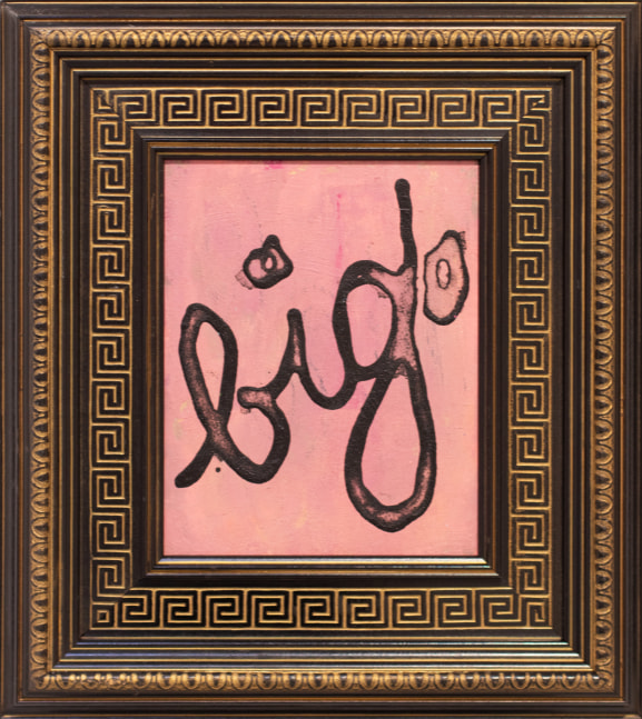 Maite Nobo, big., 2021, Mixed-media on wood in antique frame, 10 x 8 inches