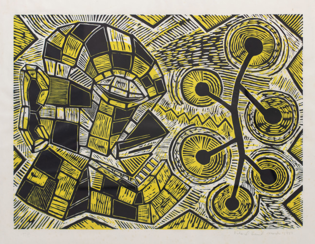 Richard Mock, Untitled, 1985, Linocut print, 35.25 x 42.75 inches