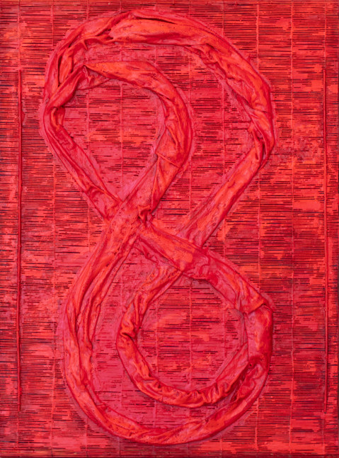Somers Randolph, One of my Favorite Shapes, 2022, Mixed media on wood, 40 x 30 inches