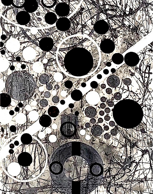 J. Steven Manolis, Black &amp; White 2020, 48 x 36 inches, Acrylic on Canvas, Black and White Abstract painting, Abstract expressionism art for sale at Manolis Projects Art Gallery, Miami, Fl