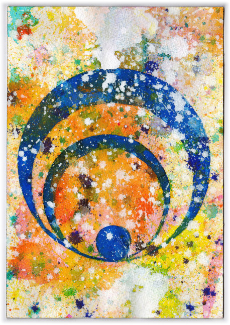 J. Steven Manolis, Concentric 2014.08, watercolor painting on paper, 10.25 x 7 inches, geometric abstraction, Abstract expressionism art for sale at Manolis Projects Art Gallery, Miami, Fl