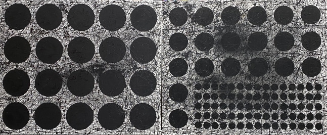 J. Steven Manolis,  BLACK &amp; WHITE (Graphic) 2020; 60”X 144”, Acrylic and latex on canvas, for sale