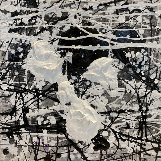 J. Steven Manolis, Black &amp; White, 10.10.38, Black and White Abstract painting, Abstract expressionism art for sale at Manolis Projects Art Gallery, Miami, Fl