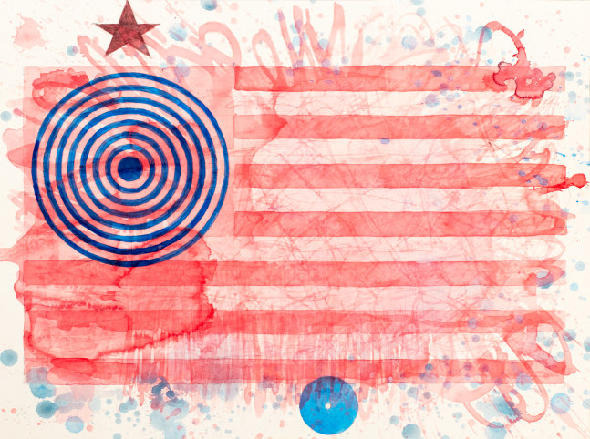 J. Steven Manolis, Happy Birthday America 2, 2021, watercolor on paper