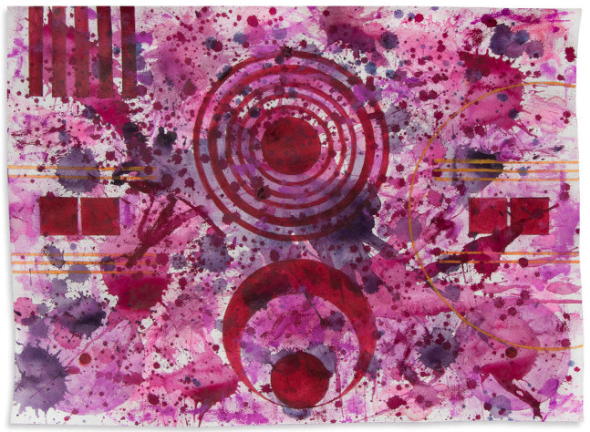 J. Steven Manolis, Qatari Rhapsodies Sonata 1, 2018, Watercolor on Arches paper, 18 x 24 inches, For sale at Manolis Projects Art Gallery, Miami Fl
