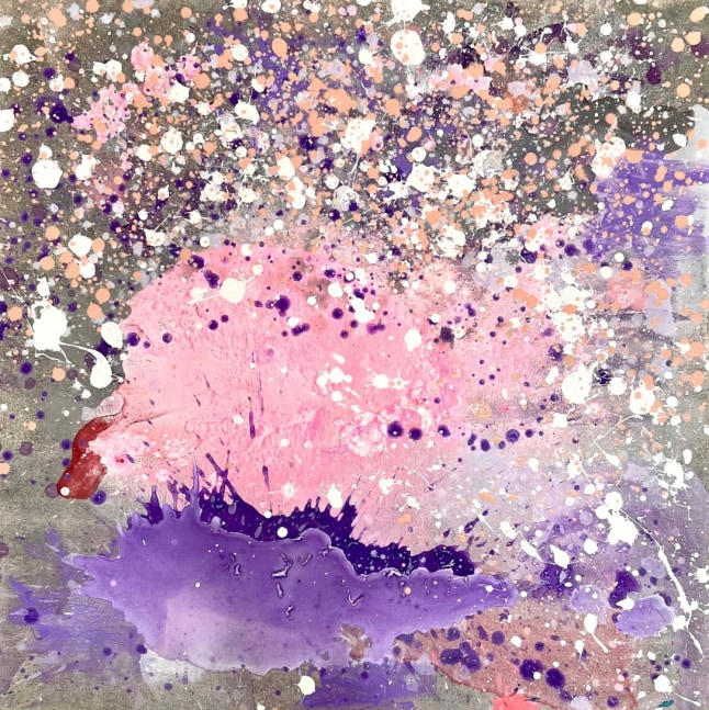 J. Steven Manolis, In Praise of Color (Presenting Miami #2), 2025, 30 x 30 inches, Vitreous acrylic on canvas
