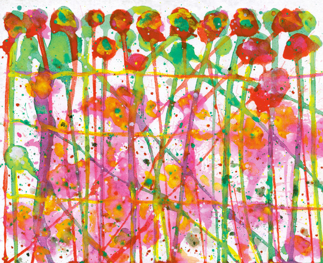 J. Steven Manolis, Dance of the Sugar Plums, 2007, Watercolor and gouache on paper, 11 x 13.5 inches, For sale at Manolis Projects Art Gallery, Miami Fl
