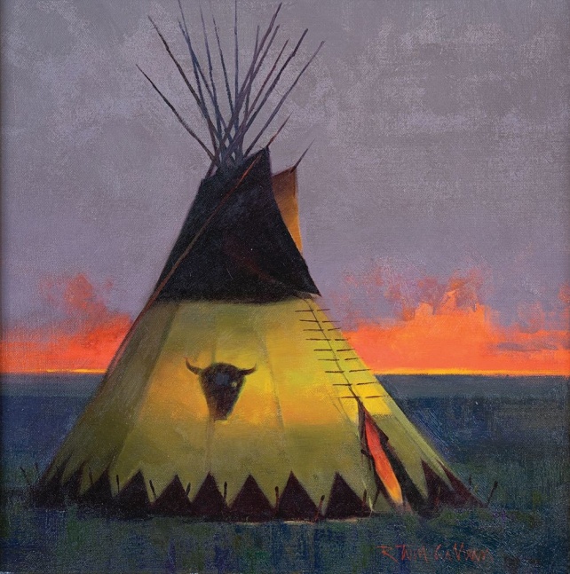 Buffalo Head Sunset
Oil on canvas
16 x 16 inches
&amp;nbsp;