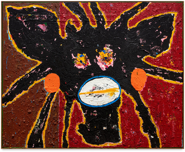 Jack Kabangu, Dark Face Painting: Mud boy (Blood, sweat, and tears), 2023-5