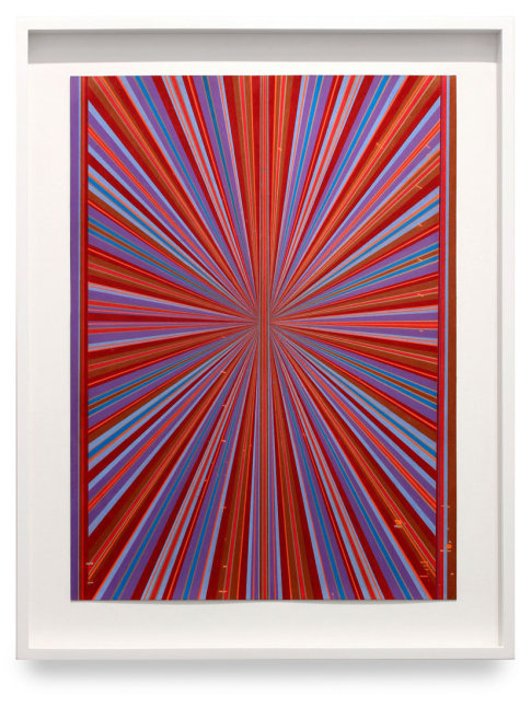 Mark Grotjahn Untitled (Brown, Red, Purple, Blue Butterfly 45.64) 2015