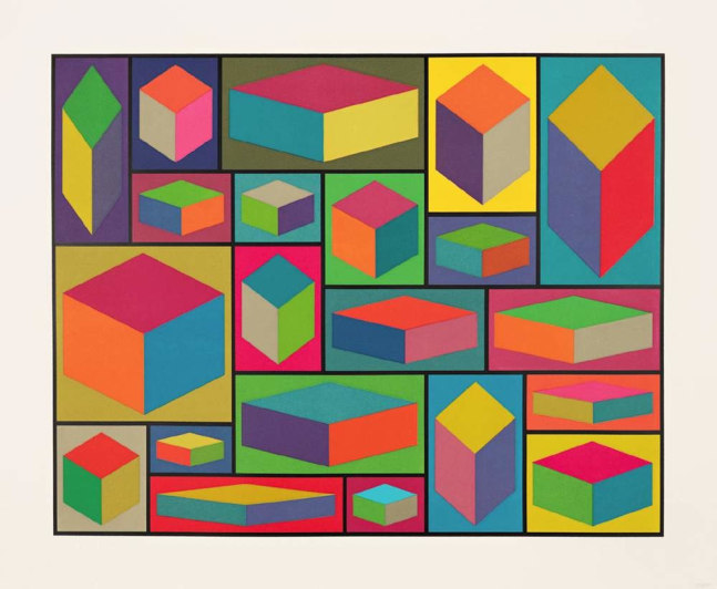 Sol Lewitt, Distorted Cubes (E), 2001