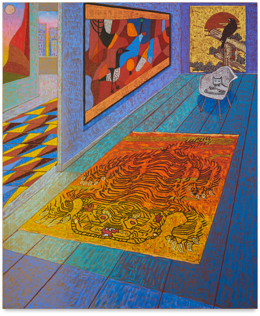 JJ Manford, Interior with Tibetan Rug &amp; Paul Klee Tapestry, 2020