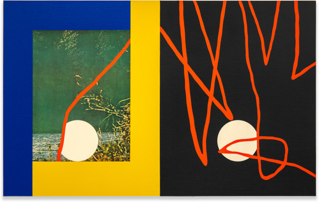 Matthew&amp;nbsp;King
#406
2021
Diptych; acrylic and paper on aluminum
20&amp;nbsp;x 32 in