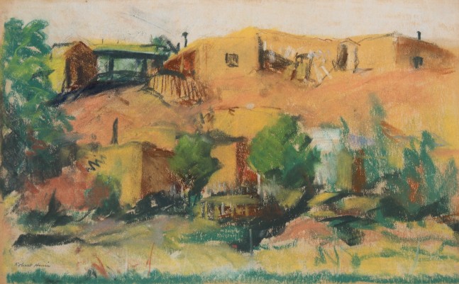 Robert Henri,&amp;nbsp;Fall - Indian Village, 1917, pastel on paper,&amp;nbsp;12 1/4 x 19 1/4 inches

Available