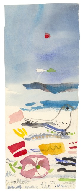 The Swallow Bird Makes the Summer, 1973, watercolor on paper, 10 1/2 x 4 1/4 inches

Available