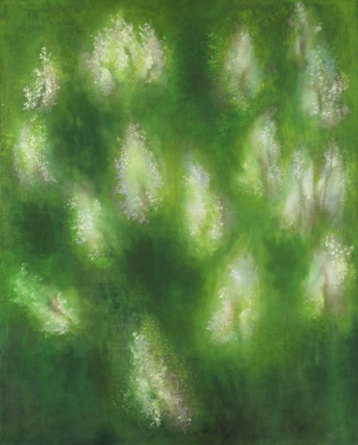 Loren MacIver, Fleurs de marronniers, 1963, oil on canvas, 64 x 51 1/4 inches