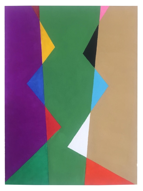 Stephen Westfall, Vale II, 2020, gouache on paper, 12 x 9 inches