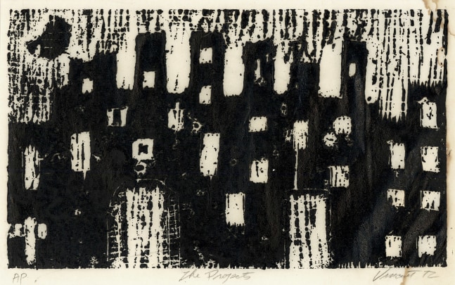 Vincent Smith, The Projects, 1972, woodcut, 7 x 11 1/2 inches

Available