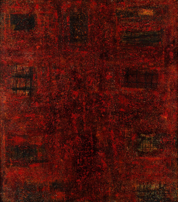 Vincent Smith, On a Sunny Day, c. 1972, oil and sand on canvas, 43 1/2 x 49 1/2 inches

Available