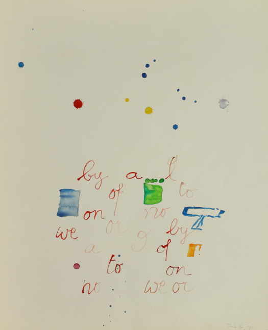 Clark Coolidge Series (July 14), 1971, watercolor on paper, 24 x 19 1/2 inches

Available